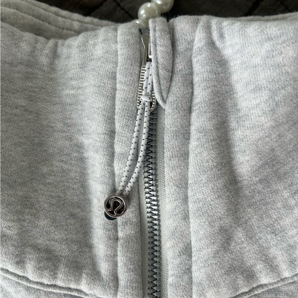 SOLD 💔LULULEMON Scuba Oversized Funnel Neck Half Zip XS/S Heathered Light Grey - Picture 9 of 13